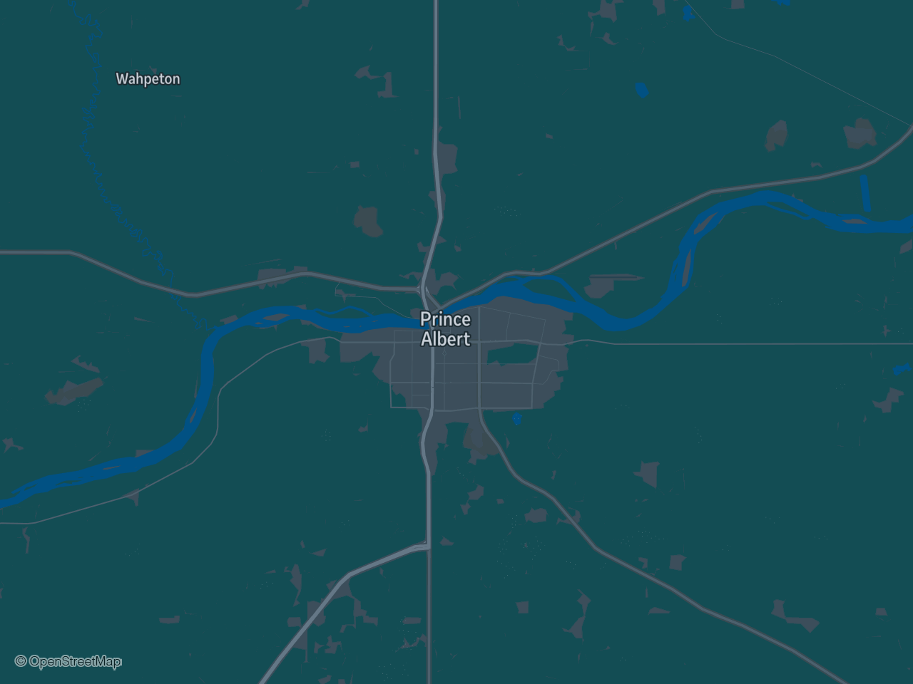 Map of Prince Albert, Saskatchewan